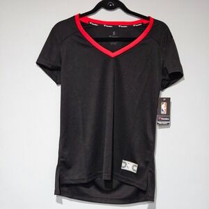 NEW Fanatics Women's Small FastBreak‎ Alt Jersey Black Red V-Neck Short Sleeve